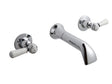 White Topaz With Lever Handle Wall Mounted Bath Spout & Stop Taps