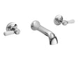 White Topaz With Lever Handle 3 Tap Hole Wall Mounted Basin Mixer