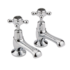 Black Topaz With Crosshead Handle Basin Taps