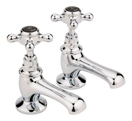 Black Topaz With Crosshead Handle Basin Taps