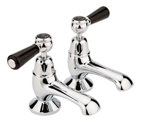 Black Topaz With Lever Handle Bath Taps