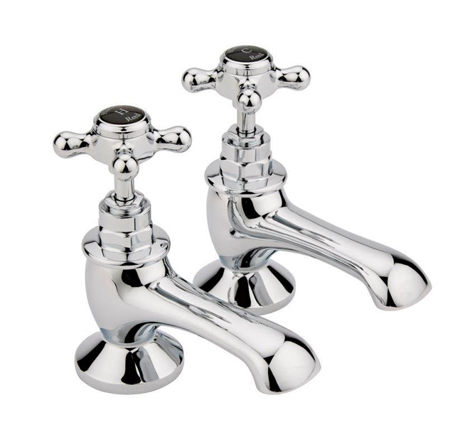 Black Topaz With Crosshead Handle Bath Taps