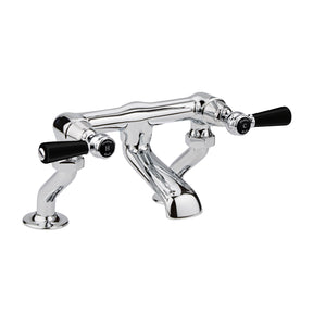 Black Topaz With Lever Handle Deck Mounted Bath Filler