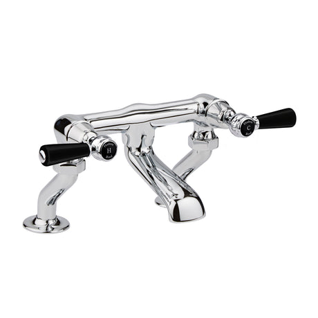 Black Topaz With Lever Handle Deck Mounted Bath Filler