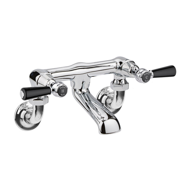 Black Topaz With Lever Handle Wall Mounted Bath Filler