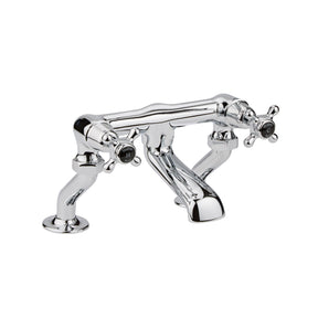 Black Topaz With Crosshead Handle Deck Mounted Bath Filler