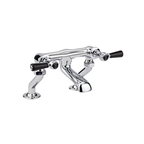 Black Topaz With Lever Handle Deck Mounted Bath Filler