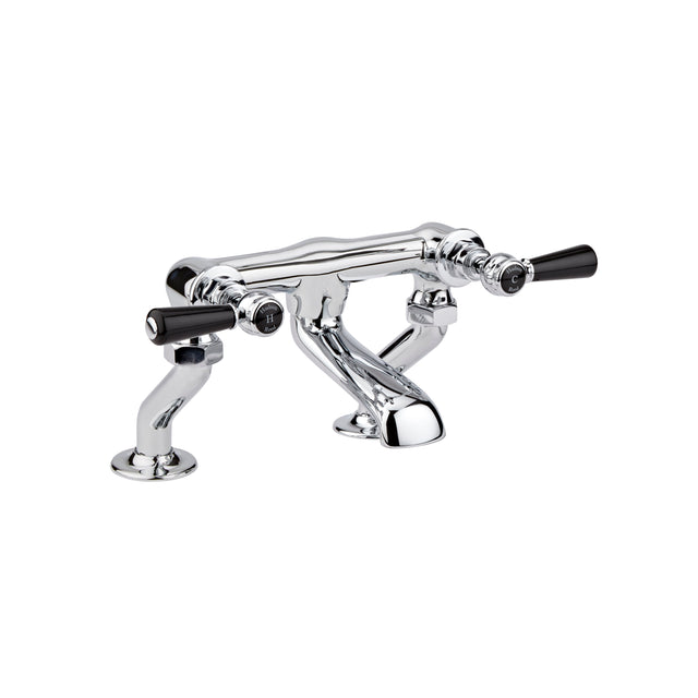 Black Topaz With Lever Handle Deck Mounted Bath Filler