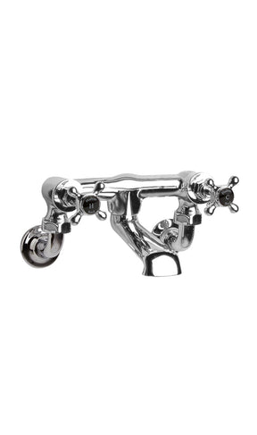 Black Topaz With Crosshead Handle Wall Mounted Bath Filler