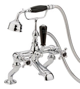 Black Topaz With Crosshead Handle Bath Shower Mixer
