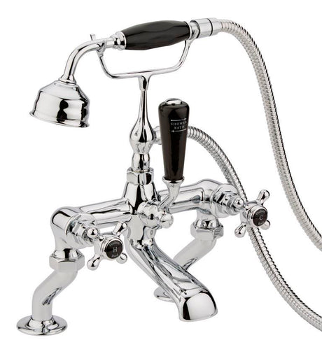 Black Topaz With Crosshead Handle Bath Shower Mixer