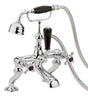 Black Topaz With Crosshead Handle Bath Shower Mixer