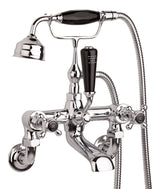 Black Topaz With Crosshead Handle Wall Mounted Bath Shower Mixer