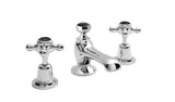 Black Topaz With Crosshead Handle 3 Tap Hole Basin Mixer