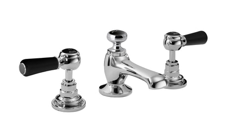 Black Topaz With Lever Handle 3 Tap Hole Basin Mixer