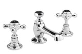 Black Topaz With Crosshead Handle 3 Tap Hole Basin Mixer