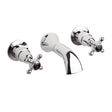 Black Topaz With Crosshead Handle 3 Tap Hole Wall Mounted Basin Mixer
