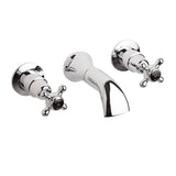 Black Topaz With Crosshead Handle 3 Tap Hole Wall Mounted Basin Mixer