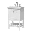 Hudson Reed Bexley 500mm Pure White Floor Standing 1 Drawer Vanity Unit with 3 Tap Hole Fireclay Basin