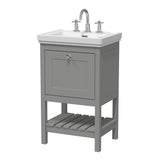 Hudson Reed Bexley 500mm Floor Standing 1 Drawer Vanity Unit With 3 Tap Hole Basin