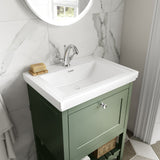 Hudson Reed Bexley 600mm Fern Green Floor Standing Vanity Unit with 1 Tap Hole Basin