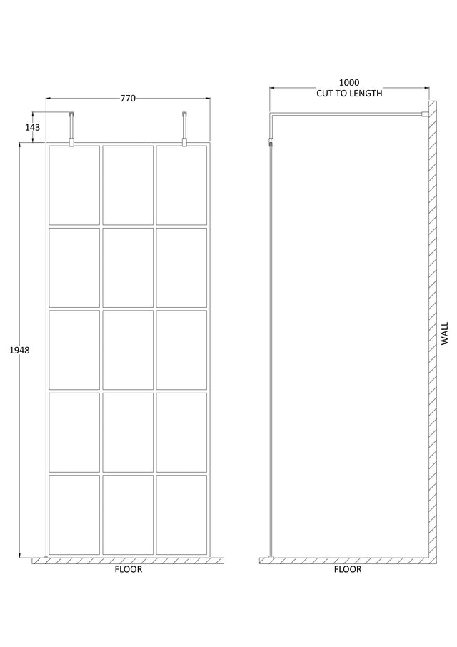 800mm Frame Screen with Arms and Feet