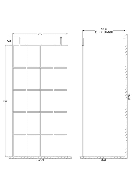 1000mm Frame Screen with Arms and Feet