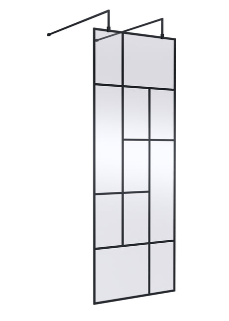 Abstract 760mm Frame Wetroom Screen with Support Bars