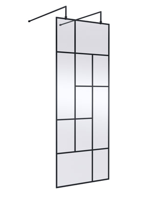 Abstract 800mm Frame Wetroom Screen with Support Bars