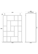 Abstract 1400mm Frame Wetroom Screen with Support Bars