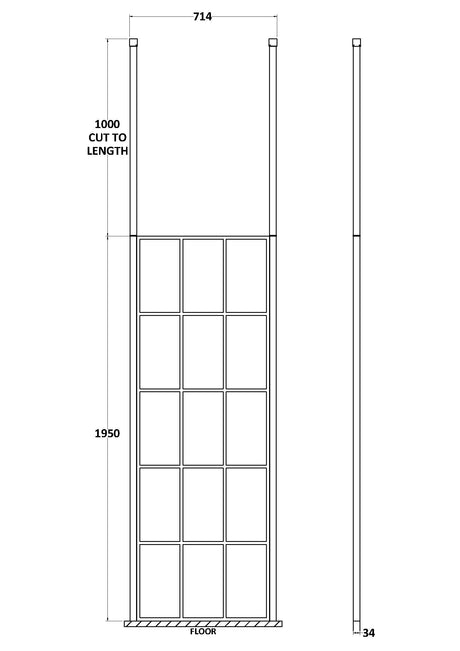 700mm Frame Screen With Ceiling Posts