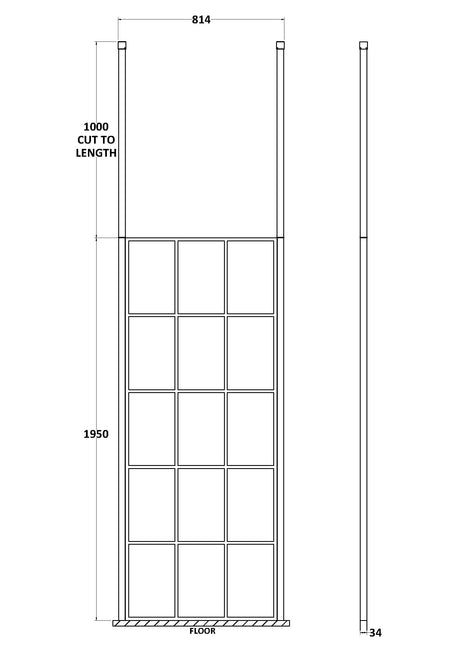 800mm Frame Screen With Ceiling Posts