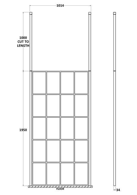 1000mm Frame Screen With Ceiling Posts