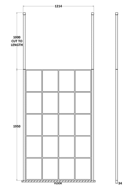 1200mm Frame Screen With Ceiling Posts