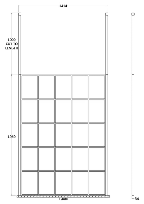 1400mm Frame Screen With Ceiling Posts