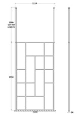 Abstract 1100mm Frame Wetroom Screen with Ceiling Posts