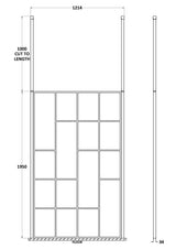 Abstract 1200mm Frame Wetroom Screen with Ceiling Posts