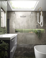 Hudson Reed 700mm Matt Black Wetroom Screen With Matt Black Support Arms and Feet