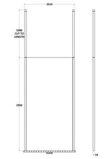 1000mm Wetroom Screen with Ceiling Posts