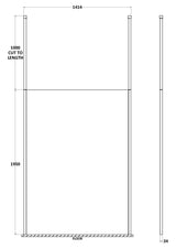 1400mm Wetroom Screen with Ceiling Posts
