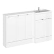 Hudson Reed Fusion 1500mm Gloss White Floor Standing Right Hand Vanity Basin Combination With Handles