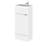 Hudson Reed Fusion 400mm Compact Gloss White Floor Standing 1 Door Vanity Unit & Basin