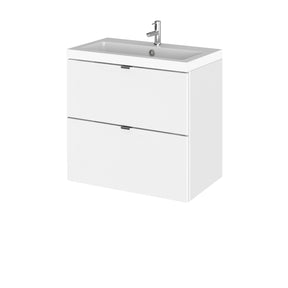 Hudson Reed Fusion 600mm Wall Hung 2 Drawer Vanity Unit & Basin With Soft Close Drawers