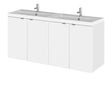 Hudson Reed Fusion 1200mm Wall Hung Vanity Unit & Twin Polymarble Basin