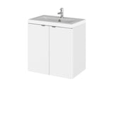 Hudson Reed Fusion 505mm Gloss White Wall Hung 2 Door Vanity Unit & Basin