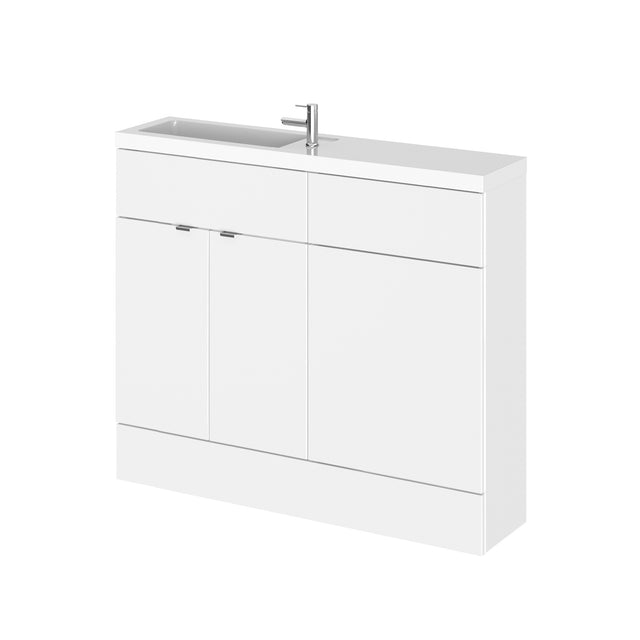 Hudson Reed Fusion Compact 1000mm Floor Standing 2 Door Vanity Unit & Toilet Combination With Handles