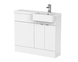 Hudson Reed Fusion 1000mm Floor Standing 2 Door Vanity & Toilet Combination with Right Hand Semi Recessed Basin