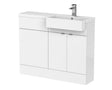 Fusion Floor Standing 2 Door Vanity Unit & WC with Right Hand Semi Recessed Basin Combination 1100mm