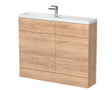 Hudson Reed Fusion 1100mm Bleached Oak Compact Combination Vanity Unit With Handles