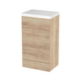 Hudson Reed Fusion 500mm Bleached Oak Toilet Unit with Polymarble Top